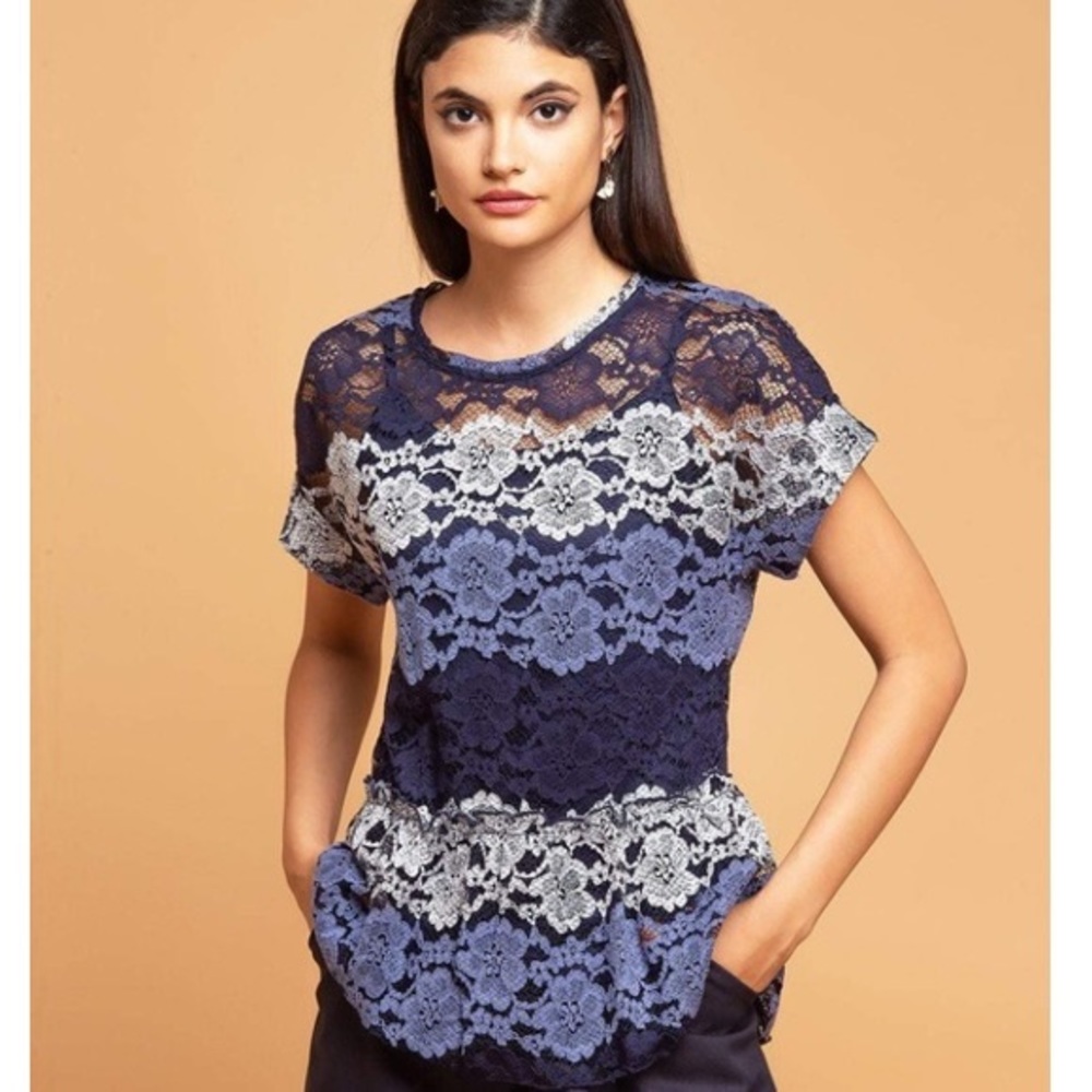 NWOT! Anthropologie Eva Franco lace peplum top